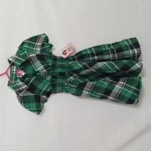 Green Plaid Kids Dress